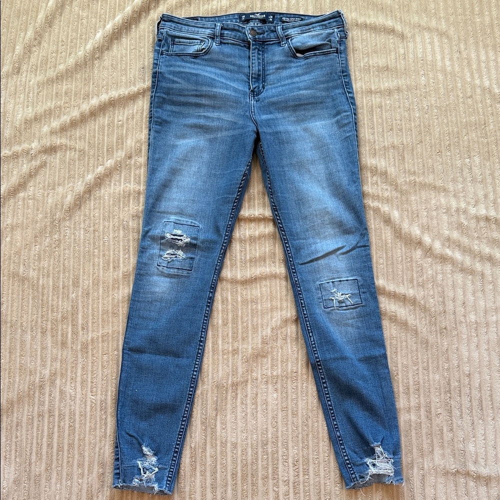 Hollister Blue Distressed Skinny Jeans